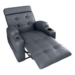 Poltrona Reclinável do Papai Automática com Usb e Porta Copos Cherokee Sintetico Cinza Matrix - 3