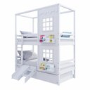 Ver imagem 1 de Treliche Casinha 2 Janelas Escorregador Madeira Branco