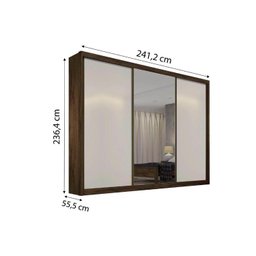 Guarda Roupa Casal 3 Portas de Correr e 8 Gavetas c/ 1 Espelho Diamond Plus Cumaru - Novo Horizonte - 2 Guarda Roupa Casal 3 Portas de Correr e 8 Gavetas c/ 1 Espelho Diamond Plus Cumaru - Novo Horizonte - 2