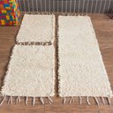 Ver imagem 1 de Jogo Tapetes e Passadeira Algodão Boho Cru Quarto Cozinha 3 Peças