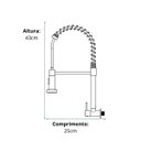 Ver imagem 4 de Torneira Gourmet Flexível Preto Fosco Parede Cozinha