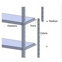 Ver imagem 3 de Estante de Aço com 6 Bandejas Cinza 30cm
