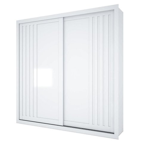Guarda Roupa Casal Versale 2 Portas de Correr 6 Gavetas MDP Branco Absoluto 241cm