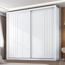 Ver imagem 3 de Guarda Roupa Casal Versale 2 Portas de Correr 6 Gavetas MDP Branco Absoluto 241cm