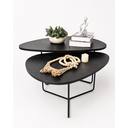 Ver imagem 1 de Conjunto de Mesa de Centro de Metal Orgânica Pietra Industrial Cor: Preto/Preto
