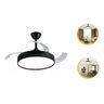 Ventilador Teto Controle Remoto Led 3 Cores 4 Pás Retrátil:preto - 1