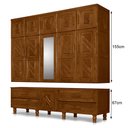 Ver imagem 5 de Guarda Roupa Casal com Espelho Madeira Maciça Castanho Chicago