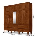 Ver imagem 6 de Guarda Roupa Casal com Espelho Madeira Maciça Castanho Chicago