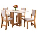 Ver imagem 1 de Mesa de Jantar Magic com 4 Cadeiras Viero Cor Mel Blonde