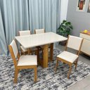 Ver imagem 3 de Mesa de Jantar Magic com 4 Cadeiras Viero Cor Mel Blonde
