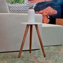 Ver imagem 3 de Mesa de Canto Redonda 35x40 Pé Palito Mdf Branca