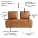 Ver imagem 5 de Sofá Modular 2 Lugares Block 148 cm Pes Madeira Courino Tcs 727 Moll