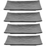 Kit 4 Travessas para Sushi em Melamina Retangulares 20x14cm Preto Gourmet Mix Prato para Servir - 1