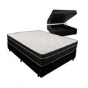 Ver imagem 1 de Cama Box Baú Viúva 128 Tecido Preto com Colchão Paris de Molas Preto 67x128x188