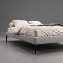 Ver imagem 2 de Cama Base Box Casal Unique Estrutura em Madeira Pés de Ferro Cinza Desk Design