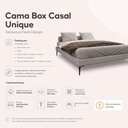 Ver mais imagens de Cama Base Box Casal Unique Estrutura em Madeira Pés de Ferro Cinza Desk Design