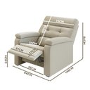 Ver imagem 4 de Cadeira Reclinável Off White Veludo Akinori Jm Móveis