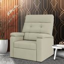 Ver imagem 1 de Cadeira Reclinável Off White Veludo Akinori Jm Móveis