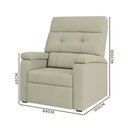 Ver imagem 3 de Cadeira Reclinável Off White Veludo Akinori Jm Móveis