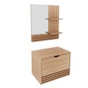 Ver imagem 1 de Conjunto Gabinete de Banheiro com Espelho Amêndoa Tecno Mobili