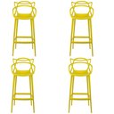 Ver imagem 1 de Kit 4 Banqueta Aviv Allegra Solna Fratini 109 cm (altura) Polipropileno Cor Amarelo