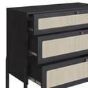 Ver imagem 6 de Cômoda 3 Gavetas Palhinha Pé Madeira 27934 Oslo Artesano - Nero/preto