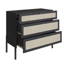 Ver imagem 4 de Cômoda 3 Gavetas Palhinha Pé Madeira 27934 Oslo Artesano - Nero/preto