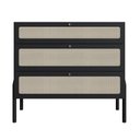 Ver imagem 3 de Cômoda 3 Gavetas Palhinha Pé Madeira 27934 Oslo Artesano - Nero/preto