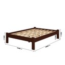 Ver imagem 3 de Cama de Casal Turca de Madeira Maciça Reforçada Castanho Nemargi