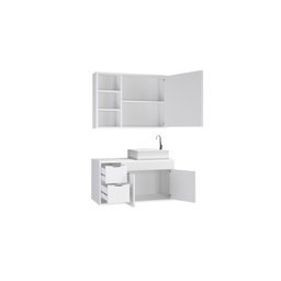 Conjunto Gabinete Banheiro C/ Espelheira - Cj Turin 80 Cm - Avelato / Branco - 3