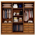 Ver imagem 3 de Guarda Roupa Casal Medelim 3 Portas 8 Gavetas com Espelho Cinamomo - Novo Horizonte