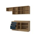 Ver imagem 4 de Armário de Cozinha Completa 100% Mdf 260cm Nogueira/azul Profundo Celeste Kappesberg