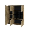Ver imagem 5 de Armário Alto com Nichos e 05 Portas 161,5x135x42cm Wlan135 Carvalho - Preto