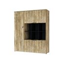 Ver imagem 1 de Armário Alto com Nichos e 05 Portas 161,5x135x42cm Wlan135 Carvalho - Preto