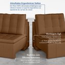 Ver mais imagens de Sofá Cama Casal Retrátil e Reclinável 3 Lugares Veludo Marrom Palmeira 220cm CabeCasa MadeiraOriginals Madeiraorigina