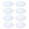 Kit 8 Painel Led Embutir Redondo Luz Quente 3000k 18w 22cm - 1