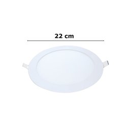 Kit 8 Painel Led Embutir Redondo Luz Quente 3000k 18w 22cm - 3