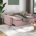 Ver imagem 3 de Sofá Cama Retrátil e Reclinável 3 Lugares 220cm Veludo com Molas Palmeira CabeCasa MadeiraOriginals