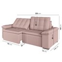 Ver imagem 4 de Sofá Cama Retrátil e Reclinável 3 Lugares 220cm Veludo com Molas Palmeira CabeCasa MadeiraOriginals