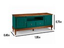 Ver imagem 2 de Rack para TV até 75 Polegadas 195cm 2 Portas 2 Gavetas Prateleira Interna Pés Luis Xv Hanover
