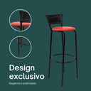 Ver imagem 4 de Kit 3 Cadeiras Alta 80cm para Balcão Ilha Bancada Área Gourmet Bar Piscina Banqueta Itagold