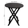 Conjunto de Mesa Dobravel para Açaí de Madeira 90cm Redondo com 4 Cadeiras Preto - 4