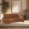 Sofá Orgânico 02 Lugares 150cm Argos Pés Ouro Fosco Linho Terracota - Nexta Casa - 2