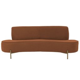 Sofá Orgânico 02 Lugares 150cm Argos Pés Ouro Fosco Linho Terracota - Nexta Casa - 5