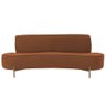 Sofá Orgânico 02 Lugares 150cm Argos Pés Ouro Fosco Linho Terracota - Nexta Casa - 5