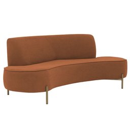 Sofá Orgânico 02 Lugares 150cm Argos Pés Ouro Fosco Linho Terracota - Nexta Casa - 1