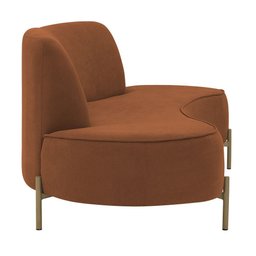 Sofá Orgânico 02 Lugares 150cm Argos Pés Ouro Fosco Linho Terracota - Nexta Casa - 6
