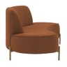 Sofá Orgânico 02 Lugares 150cm Argos Pés Ouro Fosco Linho Terracota - Nexta Casa - 6