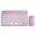 Ver imagem 1 de Kit Teclado e Mouse Slim Rosa A6732 sem Fio Recarregável para Computador e Notebook:rosa