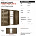 Ver imagem 5 de Janela Veneziana 6 Folhas com Grade Alumínio 150x100cm Bronze Vitrolar
